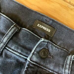 Express 10R skinny high rise dark denim wash jeans cropped ankle